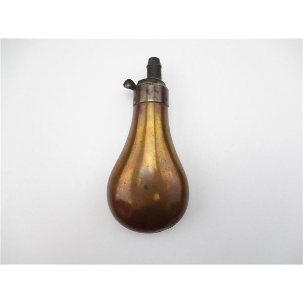 ANTIQUE COPPER PISTOL POWDER FLASK