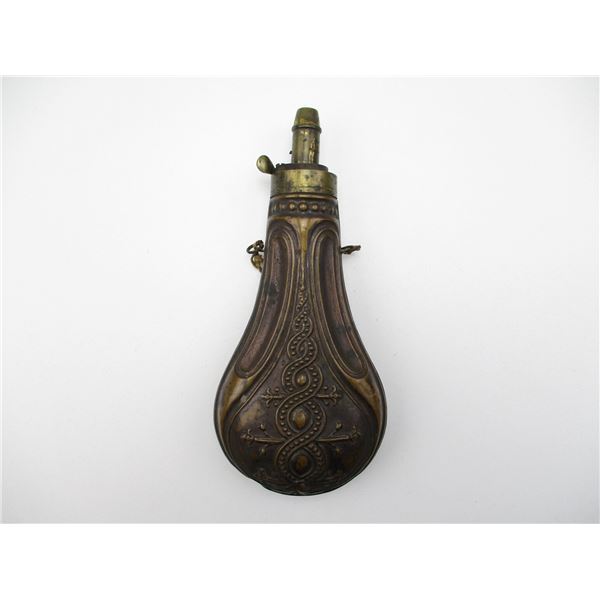 ANTIQUE BRASS POWDER FLASK