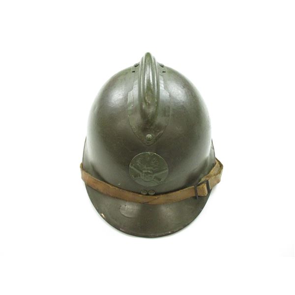 WWII FRENCH ADRIAN HELMET WITH BADGE