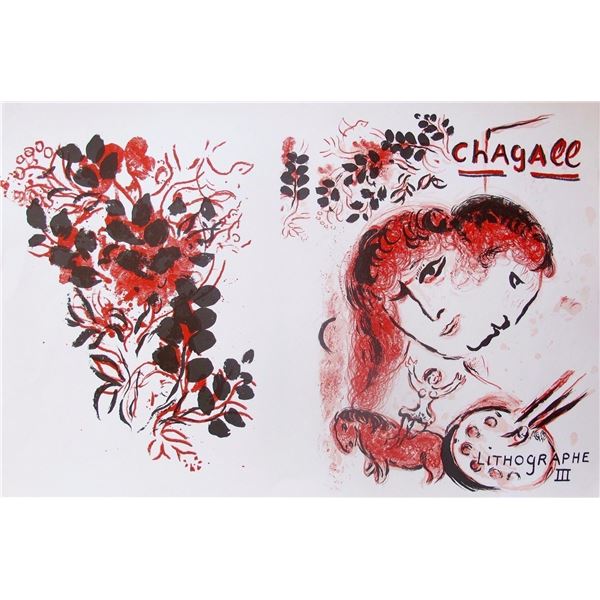 Marc Chagall Lithographe III 1974 Original Ltd Edition Lithograph W/coa