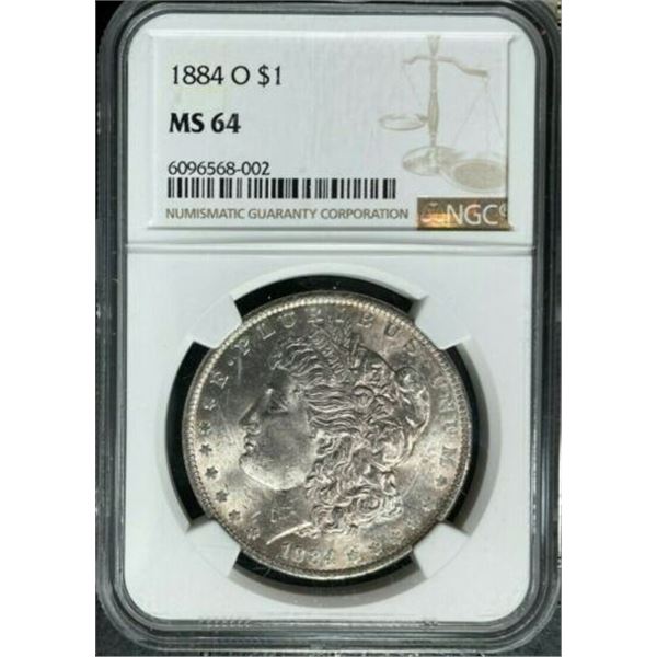 1884-O Morgan Dollar MS-64 NGC