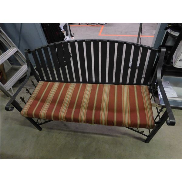 Heavy Metal Outdoor Patio Bench With Cushion 51"