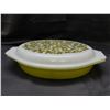 Image 2 : Pyrex Verde Olive Divided Oval Casserole Milk Glass Dish 1 1/2qrt