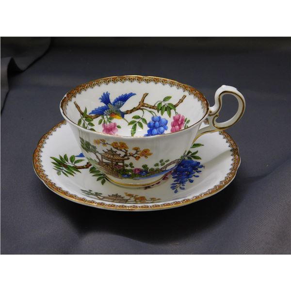 Aynsley Pagoda Tea Cup and Saucer Fine Bone China England