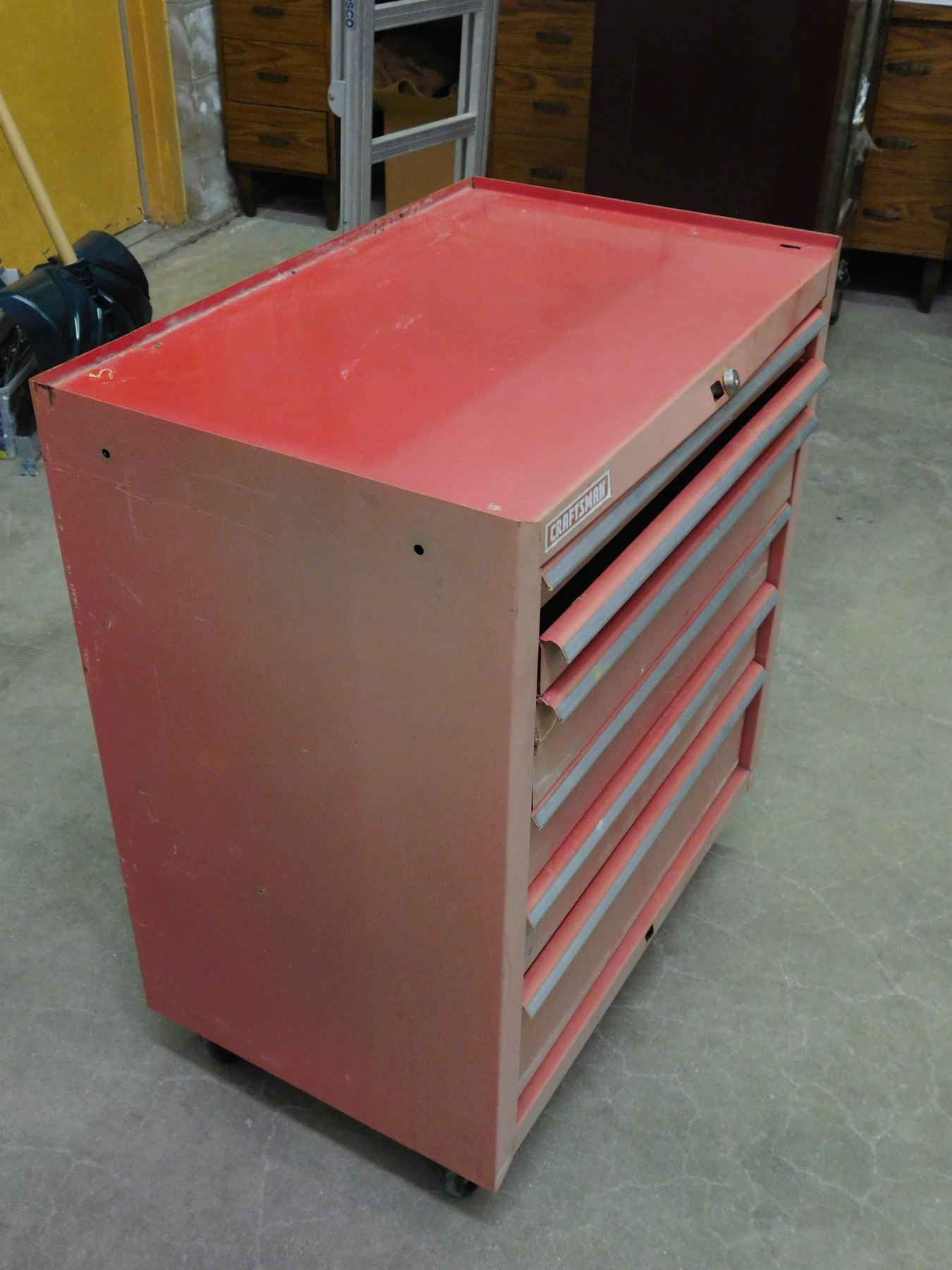 Red Rolling Storage Craftsman 6 Drawer Tool Chest