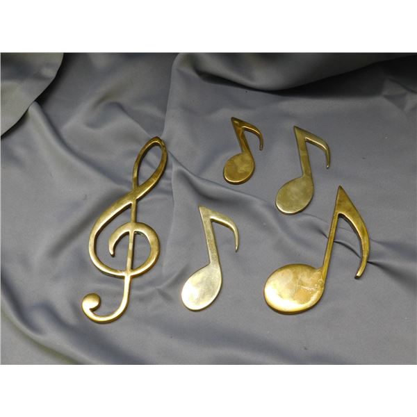 Brass Treble Clef and Music Notes