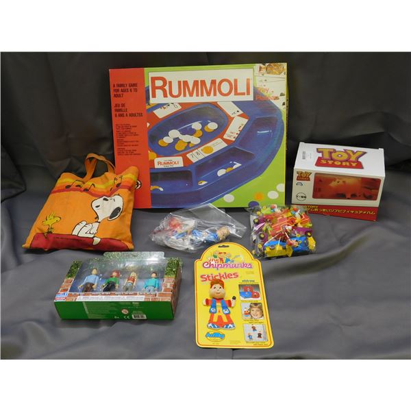 Lot of Vintage Rummoli, Peanuts Toys, Toy Story, The Chipmunks ...