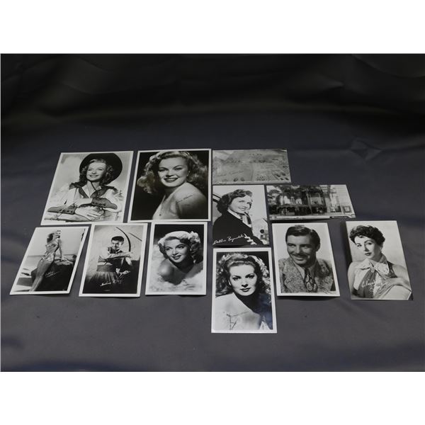 Lot of 11 Photo Prints Signed Actor Portrait Postcards Black and White
