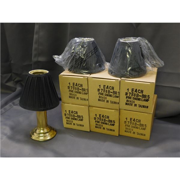 Lot of 7 Fine Dining Table Lamps Brass Black