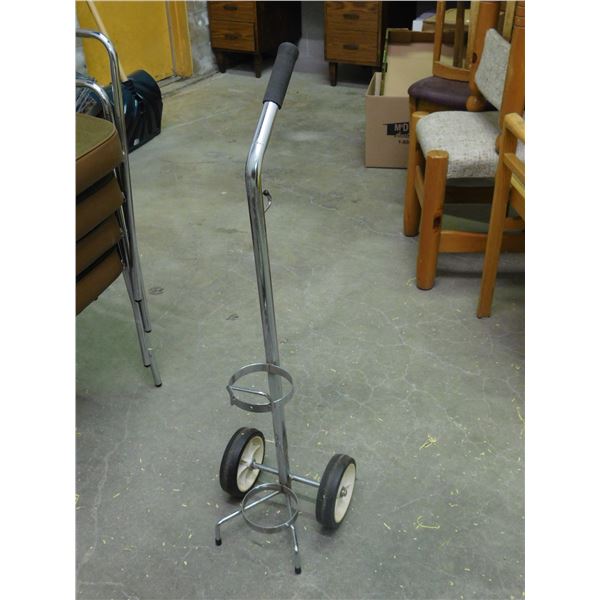 Oxygen Cart Tank Carrier Metal on Wheels