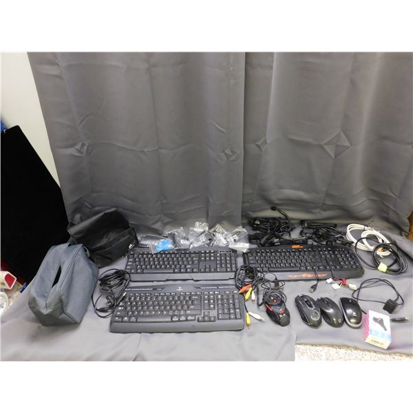 Lot of Assorted Computer PC Items Keyboards, Mice Logitech, Ethernet ...