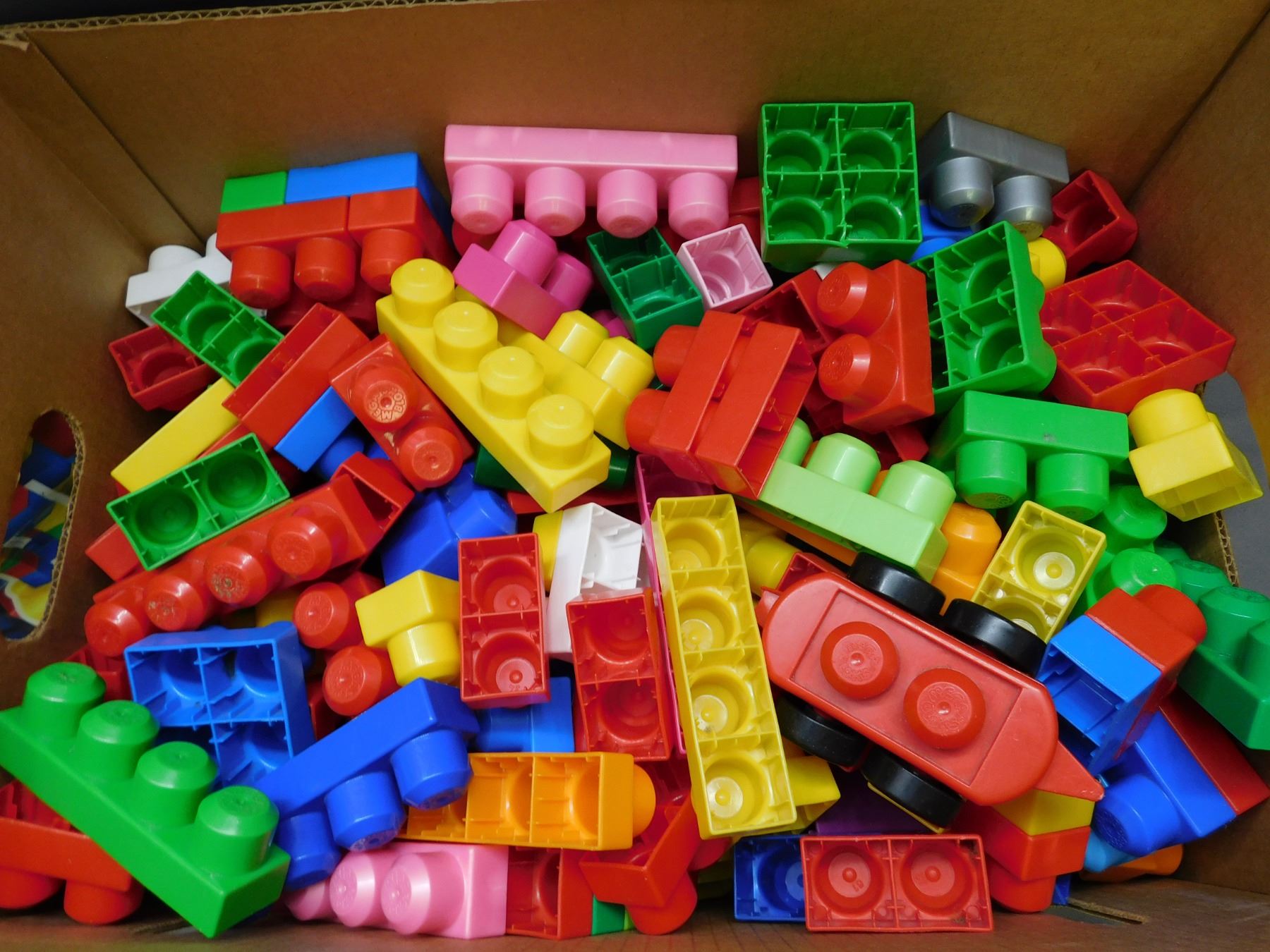 Large Box of MEGA BLOKS Pieces Assorted Styles Colours