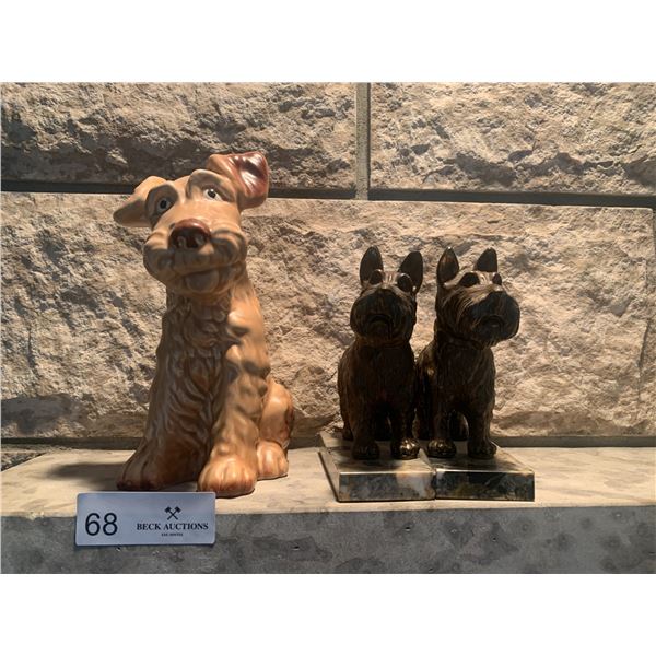 Set of Three Dog Statues