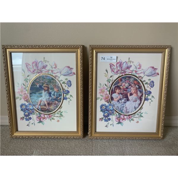 Two Floral-Themed Framed Prints