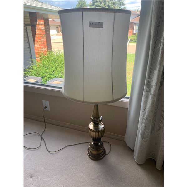 Ornate Lamp with Bronze-Toned Base