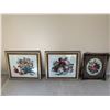 Image 1 : Set of Three Floral Needlepoint Artworks