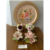 Image 1 : Assortment of  Floral Collectibles - Hand-Painted Dish, Capodimonte, Crown Staffordshire, & More!