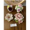 Image 2 : Assortment of  Floral Collectibles - Hand-Painted Dish, Capodimonte, Crown Staffordshire, & More!