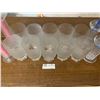 Image 2 : Set of Ten Textured Glasses and Two Pairs of Glass Candleholders