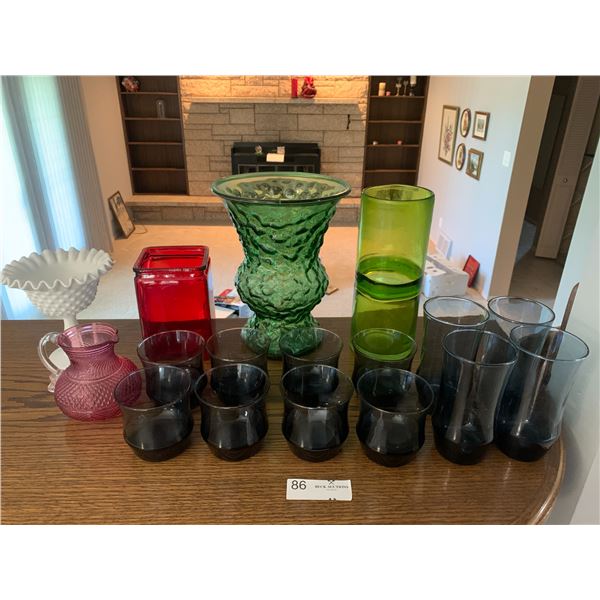 Collection of Coloured Glassware