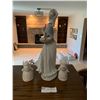 Image 1 : Ceramic Woman Statue Made By Nao (Spain) & Two Angel Baby Statues