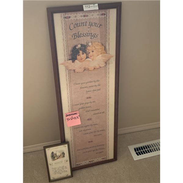 2 x Framed Text Decorations