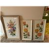 Image 1 : 3 x Needlepoint Floral Artworks