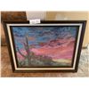 Image 1 : Desert Scene Needlepoint Artwork (21" x 18.5")