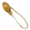 Image 3 : Antique 18K Yellow Gold Large Carved Agate Intaglio Stick Pin w/ Cap & Chain