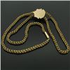 Image 3 : Antique Victorian 10K Gold Pearl Enamel Hand Etched Slide Mobile Pendant & Chain