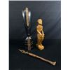 Image 1 : 3 Carved Wooden Figures (Largest From Ghana)