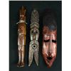 Image 1 : 3 Pc Carving Lot 2 Masks & 1 Figure