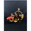 Image 1 : Nicely Detailed Man Sitting On Motorcyle Figurine Approx. 12" Long