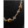 Image 2 : Silver & Genuine Tiger Eye Bead Wire Necklace