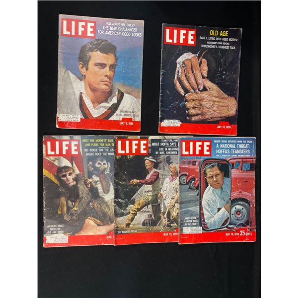 Lot Of 5 Vintage 1950's Life Magazines