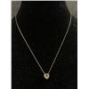 Image 1 : Vintage Sterling Silver Chain & Pendant w/Clear Heart Shaped Stone
