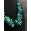 Image 2 : Beautiful Green Glass and Crystal Necklace