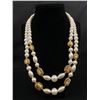 Image 1 : Large Double Strand Vintage Pearl Necklace w/Filigree Beads