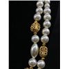 Image 2 : Large Double Strand Vintage Pearl Necklace w/Filigree Beads