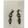 Image 2 : Very Beautiful Vintage 925 Sterling Silver Dangle Earrings w/Genuine Peridot