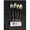 Image 1 : Set Of 4 Vintage Silver w/Austrian Crystal Top Spoons, Original Patina Good Condition