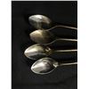 Image 3 : Set Of 4 Vintage Silver w/Austrian Crystal Top Spoons, Original Patina Good Condition