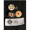 Image 1 : 4 Vintage Pins-Red Cross Etc