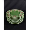 Image 2 : Vintage Bordallo Pinheiro, Green Holly-Red Berry Plates & Soup Bowls (8"-9") Made In Portugal.