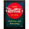 Image 1 : Metal Coca-Cola "Delicious And Refreshing" Sign Approx. 12" x 17 1/2"