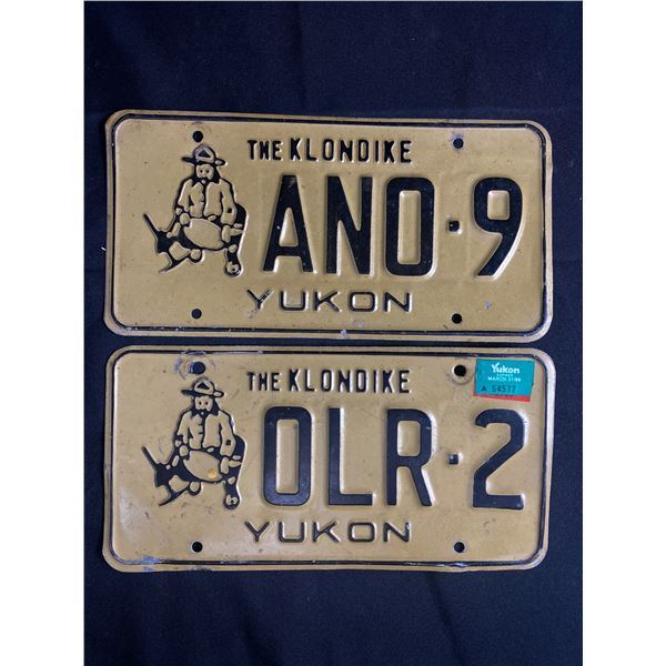 2 Vintage Klondike Yukon License Plates