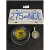 Image 1 : Vintage Good Year Ashtray, Tire Gauge, and Newer BC License Plate