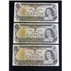 Image 1 : 3 1973 Bank of Canada 1 Dollar Bills