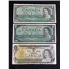 Image 1 : 3 Vintage 1 Dollar Canadian Bills - 1954, 1967, 1973