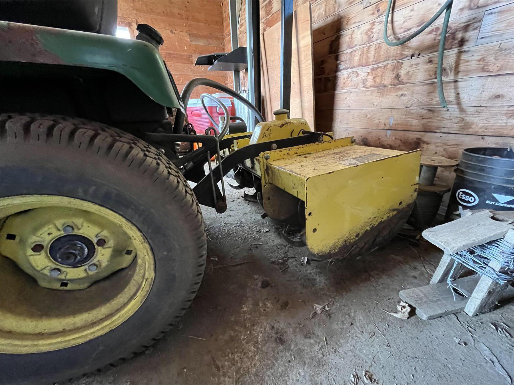John Deere 316 Mower with Rototiller, Hookups for snow blower